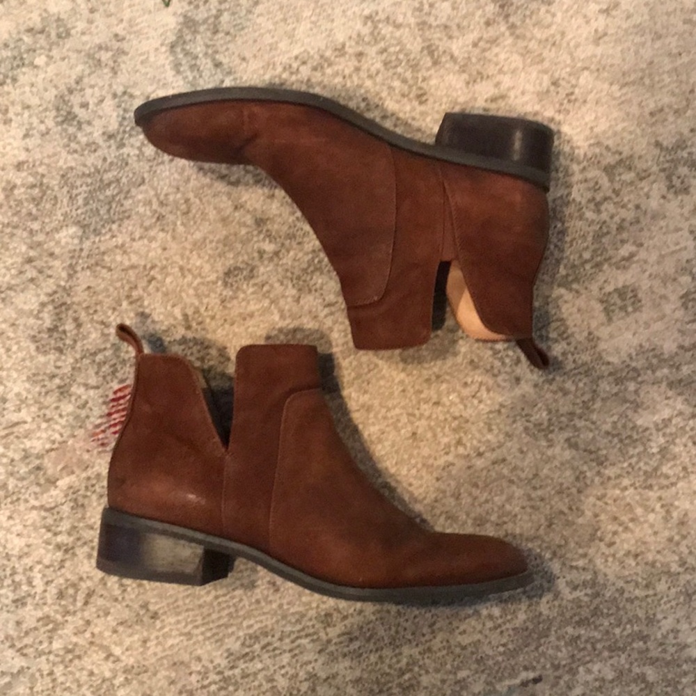 Brown Suede Ankle Boots - Franco Sarto - Size 7